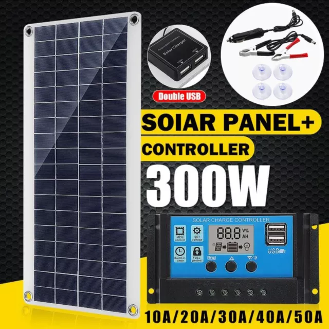 300W 12V Solar Panel Mono Caravan Camping Home Battery Charging Power Portable