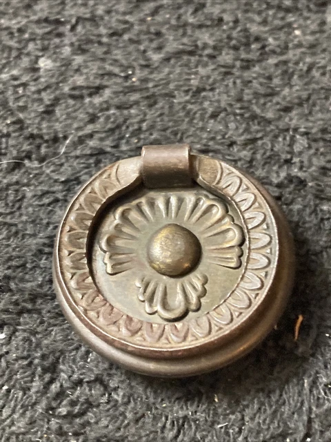 Antique Drawer Pull Handle Ornate Victorian Brass Floral Part Hardware Dresser
