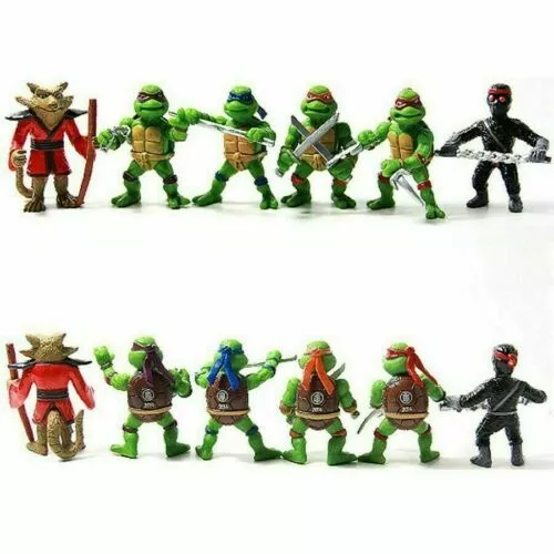 6Pcs Teenage Mutant Ninja Turtles TMNT Mini Action Figures Kids Xmas Toy Gift