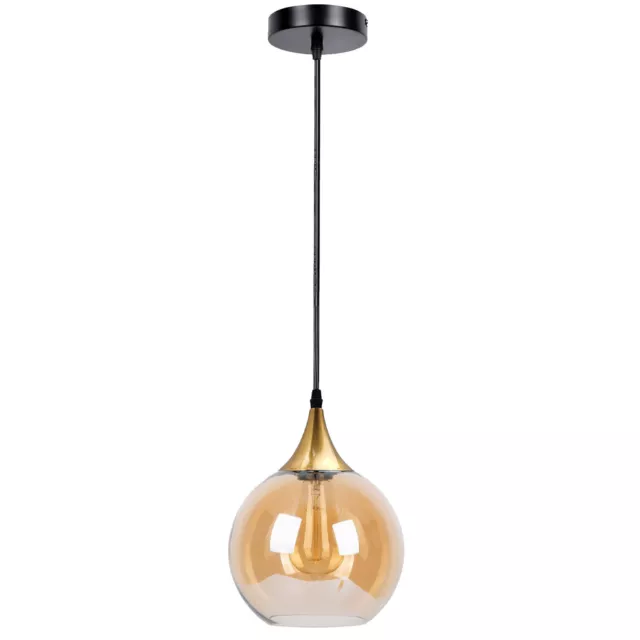 LEDSONE Vintage Ceiling Pendant Lights Industrial E27 Glass Hanging Retro Lamp