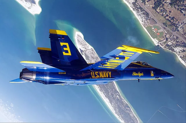 BLUE ANGELS LOOPING MANEUVER OVER PENSACOLA 12x18 GLOSSY PHOTO PRINT