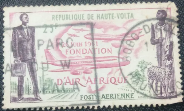 Timbre Commémoratif de la Haute Volta. Fondation de la Compagnie Air Afrique