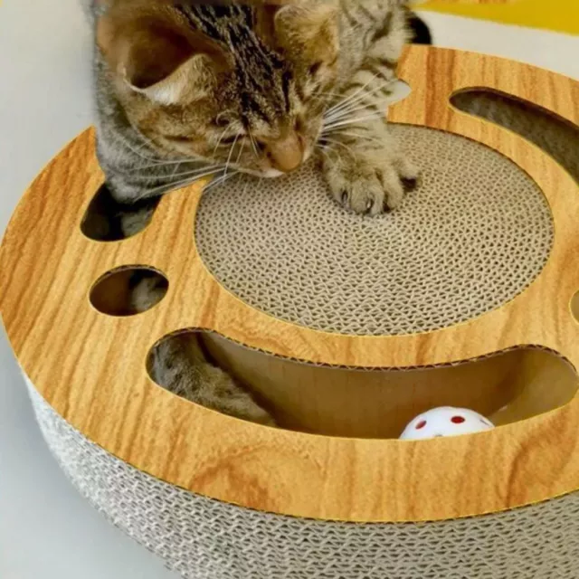 Cat Cardboard Corrugated Scratcher Scratching Board Tunnel Maze Ball with Catnip