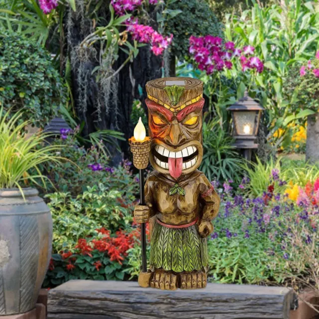 Garten-Dekor Solar betrieben LED Ornamente Totem figur Harz Garten licht H9N5