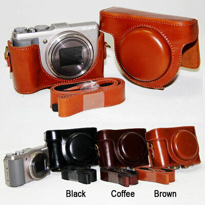Leather camera case bag Grip Strap For Sony DSC-HX90V HX90 HX50 HX60 WX500