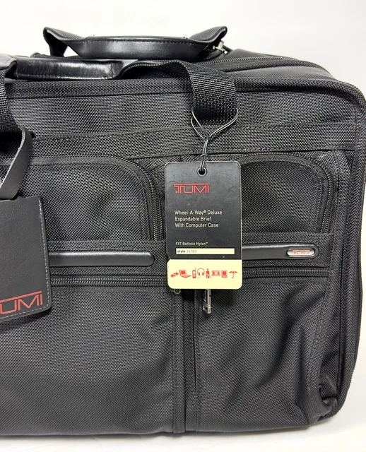 TUMI Alpha 26103D4 Deluxe Expandable Wheeled Rolling Briefcase Bag Black 3