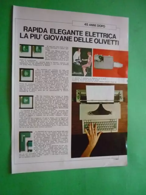 1965 Publicidad' Vintage Olivetti Praxis 48 Máquina De Escribir Eléctrica