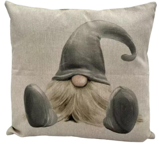 Christmas Gonk Cushion Cover, Grey, Handmade, Gnome,  Elf,  double-sided, Gift