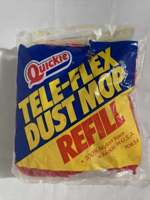 NOS Quickie Tele-Flex Dust Mop Refill 100% Nylon Yarn USA #0634. Replacement