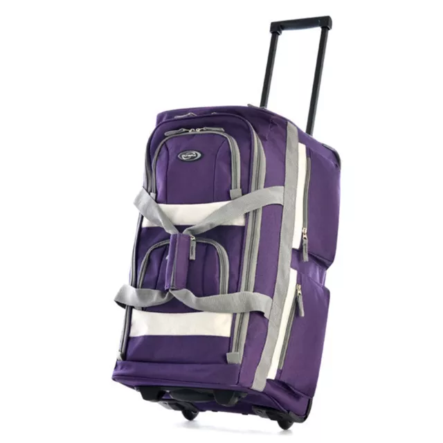 Olympia 26 Inch 8 Pocket Rolling Duffel Bag w/ Retractable Handle, (Open Box)