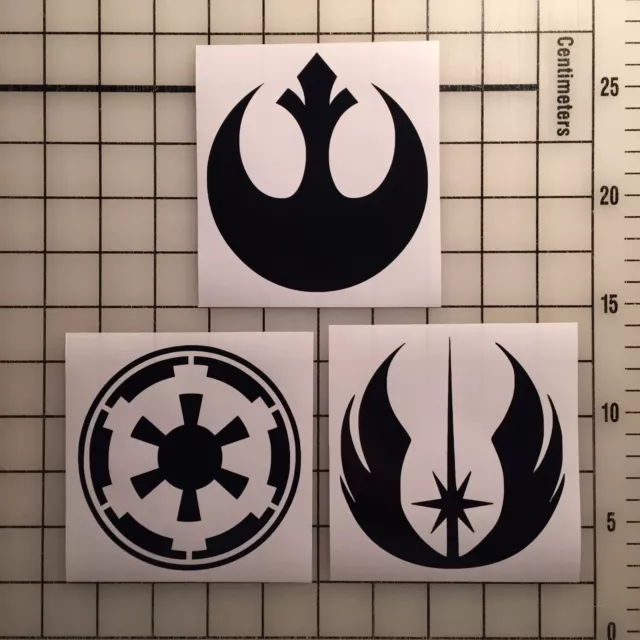 Star Wars Rebel Alliance Jedi Empire 4" Vinyl Decal Sticker Set - 3 Total