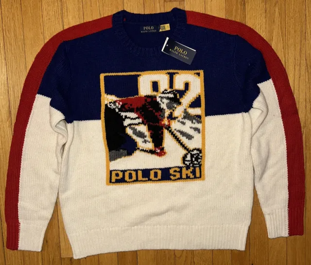Polo Ralph Lauren Ski 92 Knit Wool Sweater Men’s Large Brand New NWT