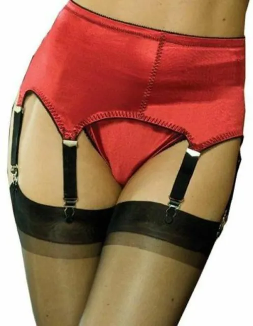 Rago Six Strap Soft Shaping Garter Belt & Stockings Style 3184 S-2X Red