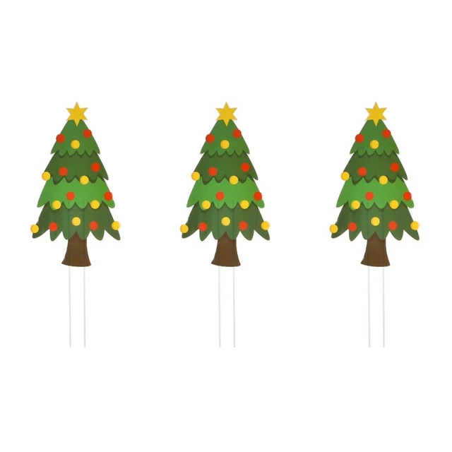Set of 3 Inserts De Jardin Noël Signe En Métal Bannière Décor Extérieur