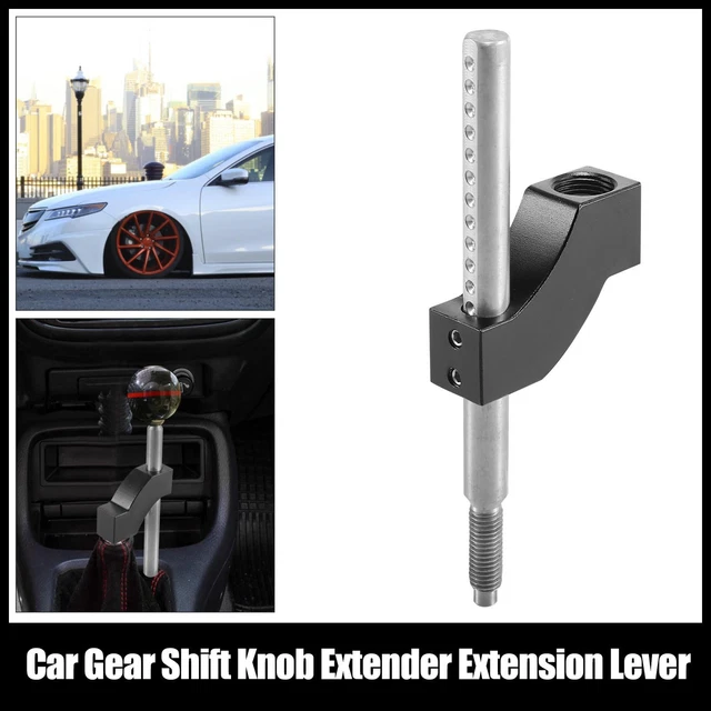 Black Car Gear Shift Knob Extender Extension Lever Kit with 3 Adapters for Honda
