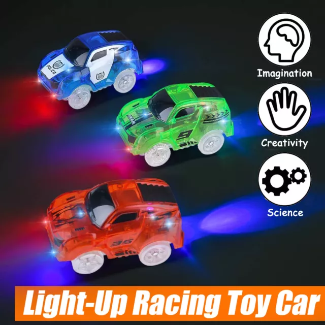 4 Stück LED Track Cars Spielzeug Magic Auto Track Spielzeugautos Kinder Geschenk