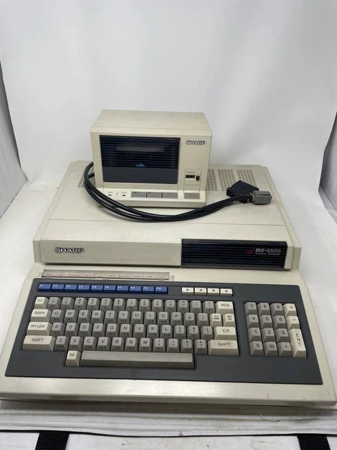 SHARP MZ-2200 W/ Data Recorder MZ-1T02 Vintage Japanese