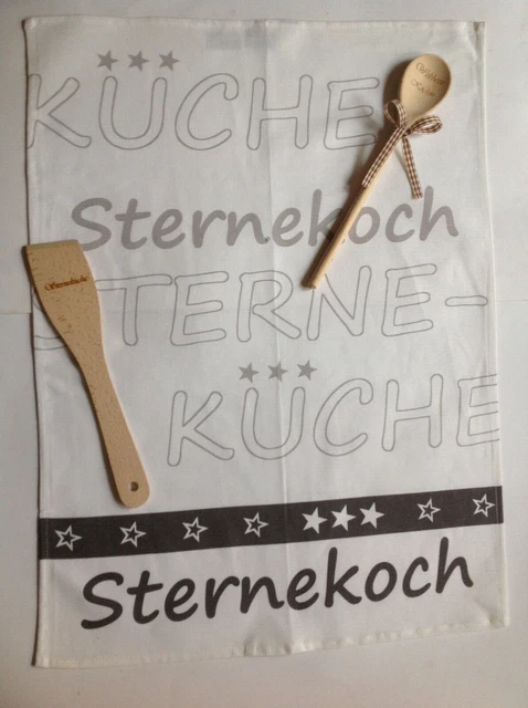 Kracht Geschirrtuch Küchentuch Sterneküche/Koch Jacquard Halbleinen ca. 50x70cm