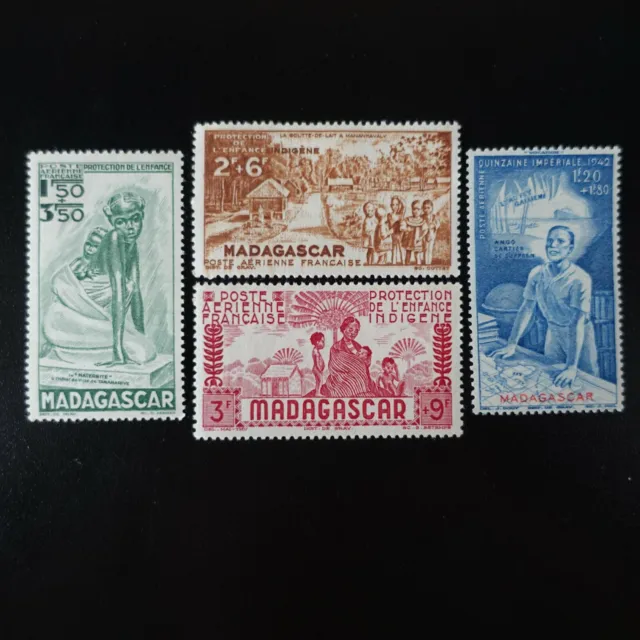 France Colonie Madagascar Poste Aérienne Pa N°41/44 Neuf * Mh