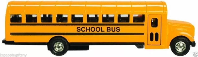 Yellow School Bus Diecast Model pull back action openable doors 6 inch