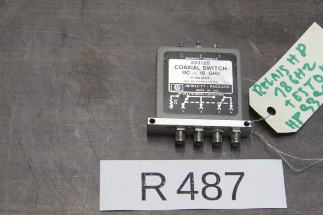 AGILENT HP 33312B COAXIAL SWITCH DC to 18GHz - 12V # R487