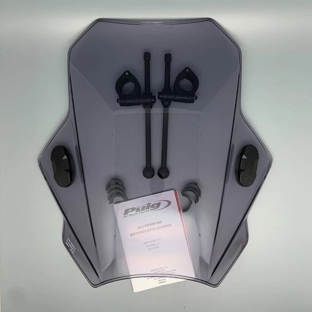 Puig 9771H Tourenscheibe Mit Spoiler – Getönt, 3–4 Mm Acryl, Verstellbar, TÜV-geprüft Für Motorräder