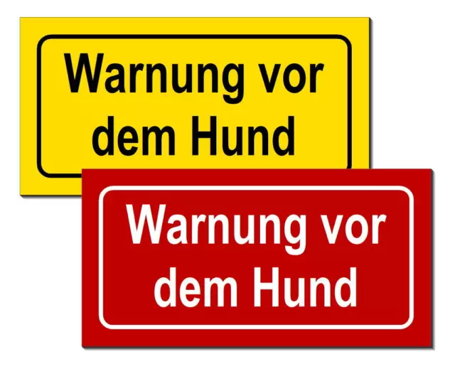 Warnung vor dem Hund-Alu-Schild-200 x 100 x 3mm-Türschild-Warnschild-Hundeschild