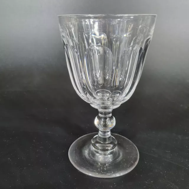 Antique 19th Century Glass Rummer With Slice Cut Decoration Chip To Foot