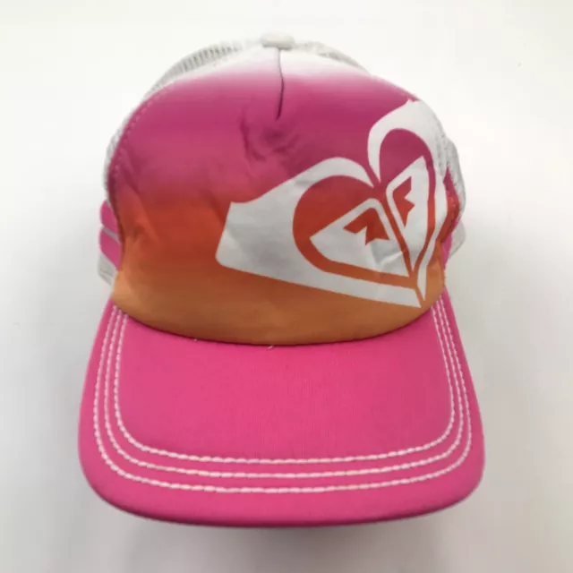Roxy Hat Cap Snapback Trucker Pink White Adjustable Casual Adult Mesh Back Beach
