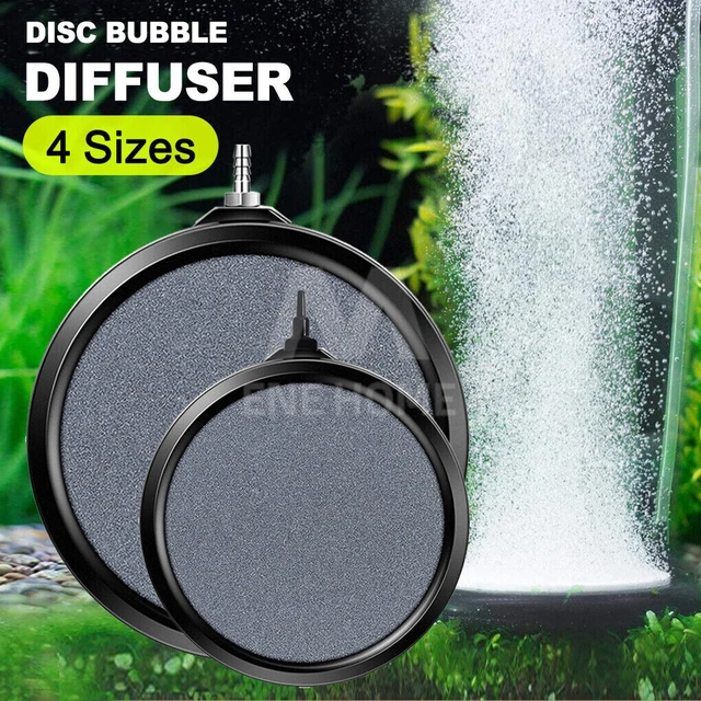 Round Air Stone Disk Bubble Diffuser Airstone Hydroponics Aquarium Fish Tank