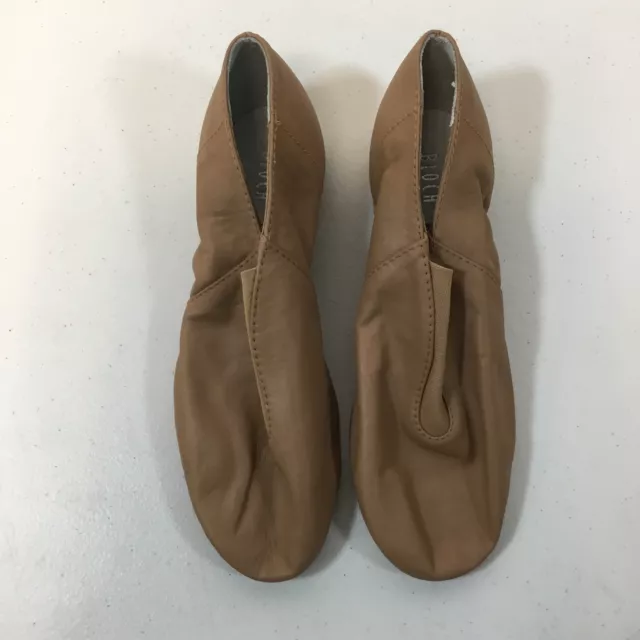 Bloch Womens S0401L Tan Split Sole Slip-On Super Jazz Dance Shoe Size 5.5 Used