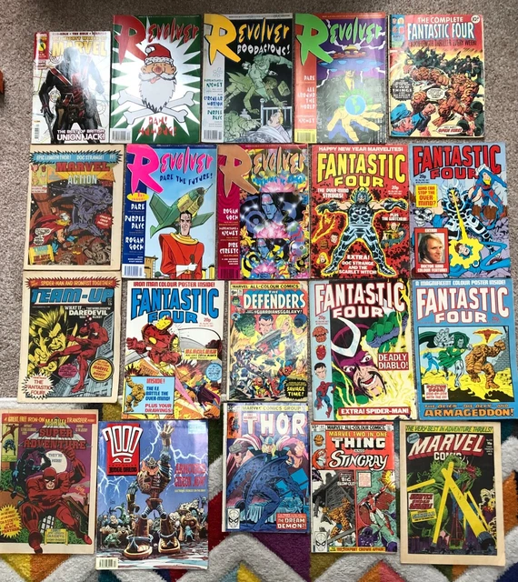 US/UK Mostly Bronze Age Marvel Job Lot Bundle 35+ Comics Incl. 2000AD Revolver 