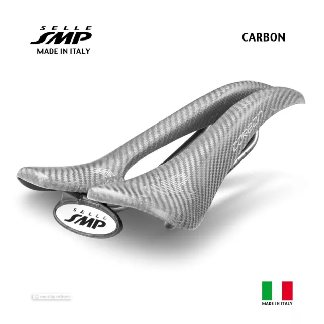 NEW Selle SMP CARBON Saddle : SILVER - MADE IN iTALY
