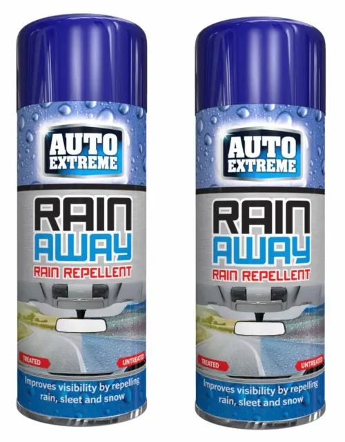2x New Auto Extreme Rain Away Rain Repellent Glass Mirror Spray 200ml