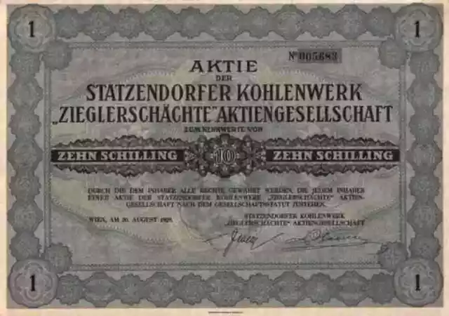 Kohlebau Statzendorf 1929 Wien St Pölten Krems Kattowitz 10 Schilling Amsterdam