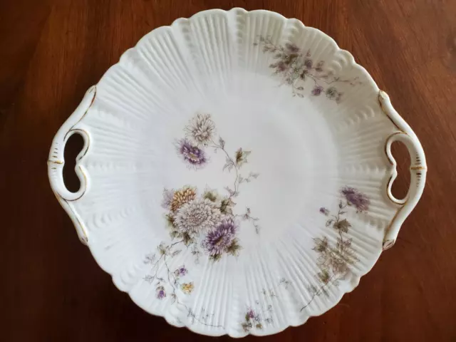 Limoges LS & S,  vintage  Porcelain China Gold & Floral Scalloped Plate