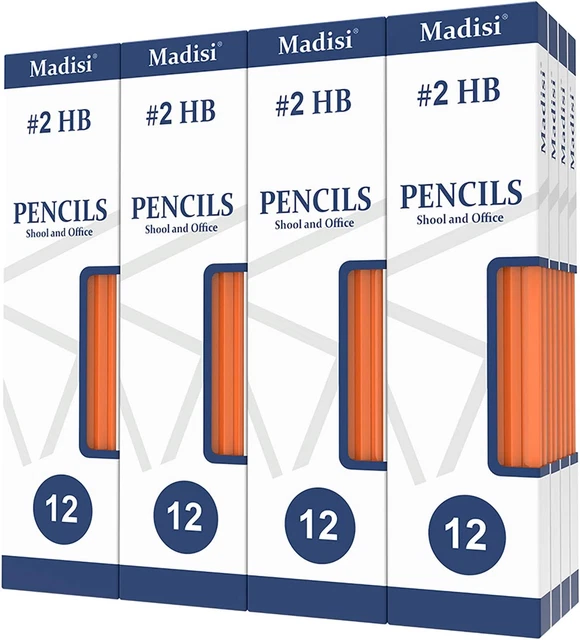 Wood-Cased #2 HB Pencils, Yellow, Pre-Sharpened, 16 Packs of 12-Count, 192 Penci