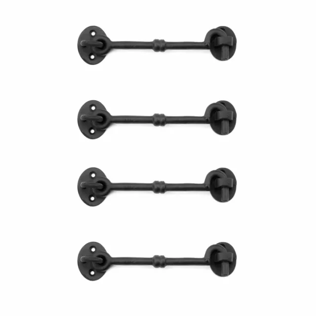 4 Cabin Hook Eye Shed Gate Door Latch Locker Holder 5.75" Iron