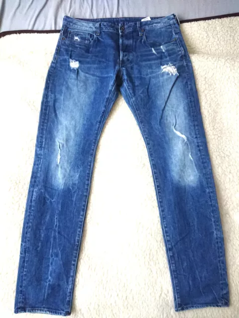 G-Star 3301 SLIM Herren Jeans Größe 34/36 W34 L36 - used look - TOP ZUSTAND