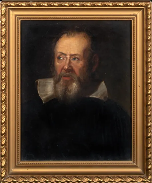 18th Century Italian Old Master Portrait Of Astronomer Galileo (1564-1642)