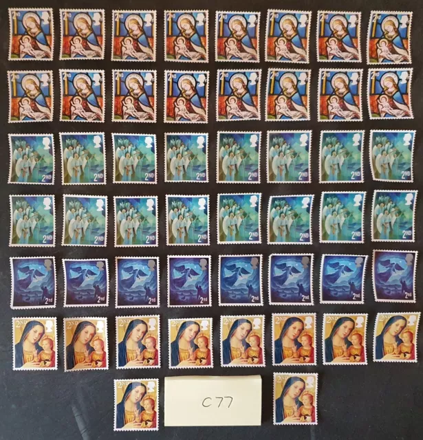 50 GENUINE 2nd Second Class Stamps Unfranked Off Paper C-77