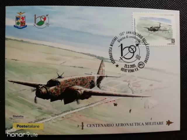 Cartolina Annullata "Centenario Aeronautica Mil." SIAI Marchetti S82 Marsupiale.