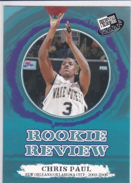 CHRIS PAUL ROOKIE Wake Forest Basketball College Review Card PHOENIX SUNS CP3