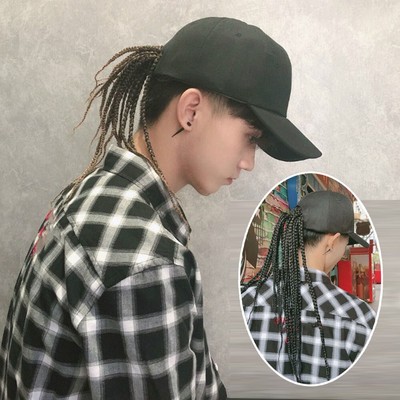 1pc Parrucca Di Capelli Punk Cappello Hip-Hop Berretto Da Baseball Cappello Con Parrucca Treccine rastaoppure durevole 