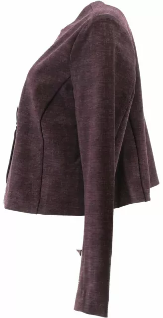 Styled by Joe Zee Printed Knit Slim Cropped Jacket Blazer WINE 10 # A268560 New! 3