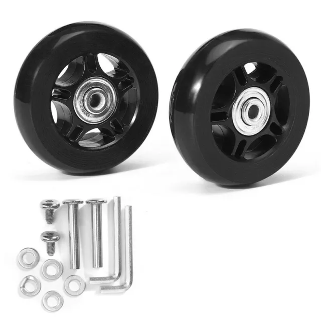 2x Luggage Suitcase Replacement Wheels, Rubber Swivel Caster Wheels Bearings