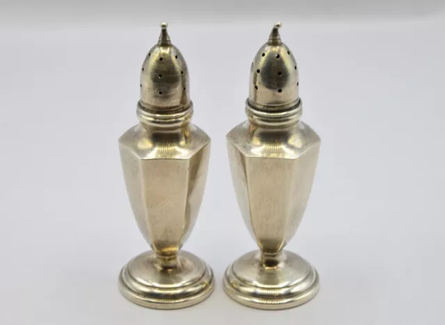 MUECK CAREY Antique Original Vintage Sterling Silver Salt & Pepper Shakers PAIR