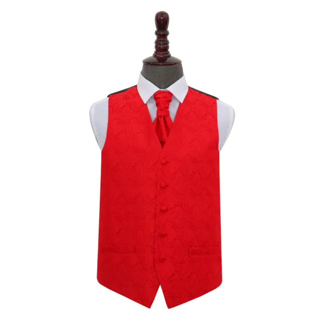 Set camice e cravatta da sposa DQT floreale paisley rosso da uomo