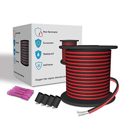 LEADTOPS 65.5FT Rallonge Câble Cordon 20M 22AWG 2 Conducteurs Fil Électrique 2x0