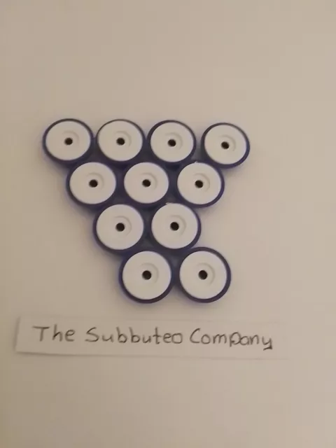 Subbuteo Lightweight Royal Blue Bases And White Discs X 11